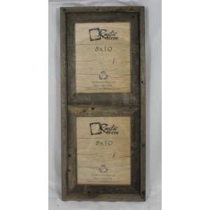 RusticDecor Barn Wood Vertical 2 Opening Collage Picture Frame RDCR1019
